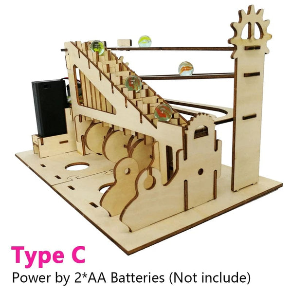 Planet Gates 3D Wooden Puzzle DIY Assemble Mechanical Marble Run Gear Model Building Kit Steam Science Puzzles Educational Toys Gift for Kids