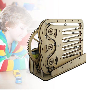 Planet Gates 3D Wooden Puzzle DIY Assemble Mechanical Marble Run Gear Model Building Kit Steam Science Puzzles Educational Toys Gift for Kids