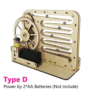 Planet Gates 3D Wooden Puzzle DIY Assemble Mechanical Marble Run Gear Model Building Kit Steam Science Puzzles Educational Toys Gift for Kids