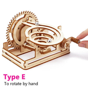 Planet Gates 3D Wooden Puzzle DIY Assemble Mechanical Marble Run Gear Model Building Kit Steam Science Puzzles Educational Toys Gift for Kids