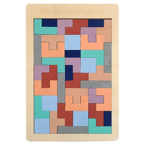 Planet Gates 3D Wooden Puzzle Toy Color Shape Cognition Brain Games for Children Wood Jigsaw Puzzles Toys Tangrams for Children Kids