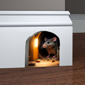 Planet Gates 3DMS-5 / Creative Personality 1pc 3D Effect Personality Mouse Hole Window Sticker Wall Sticker Cute Animal Sticker Home Decoration Waterproof Moisture-proof Self-adhesive Sticker For Living Room Home Decor