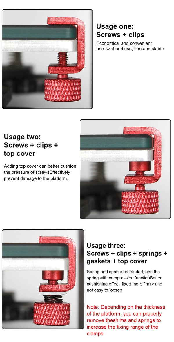 Planet Gates 3DSWAY 3D Printer Parts Platform Clamp Glass Aluminum Plate Ultimaker UM Hotbed Fixing Clip Build Heated Bed Retainer 4pcs 8pcs