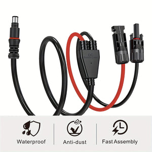 Planet Gates 3ft/0.9m 1pc Solar Panel Connector To 8MM Adapter Cable, Solar Connectors Extension Cable 3.3Ft 14AWG Compatible With Solar Connector, DC 8mm Input Solar Generator Portable Power Station (3.3FT/1M)