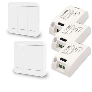 Planet Gates 3gang 2Switchs / CHINA Diese 433Mhz wireless Wall Switch rf 86 wall panel transmitter Safety Switch and AC 110V 220V relay interruptor for Light Lamp