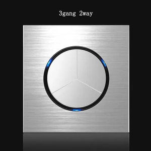 Planet Gates 3gang 2way 86 type 1 2 3 4 gang 1 2 way Silver aluminum alloy panel Switch socket LED use round box Industry German EU French light socket