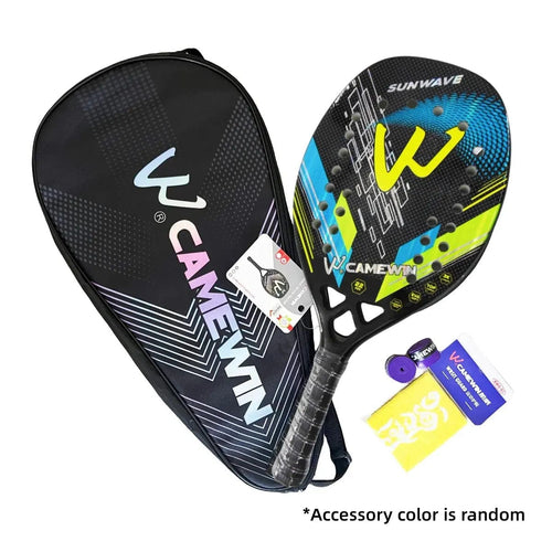 Planet Gates 3K blue Beach Tennis Racket 3K Camewin Full Carbon Fiber Rough Surface Outdoor Sports Ball Racket For Men Women