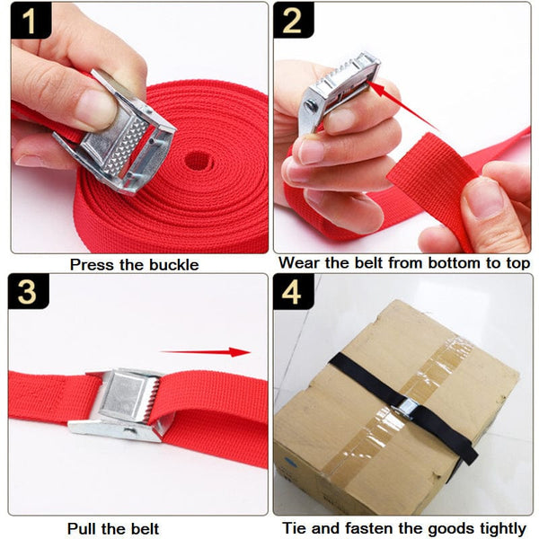 Planet Gates 3M/300.0cm Buckle Tie-Down Belt Cargo Straps For Car Truck Motorcycle Bike Tow Rope Strong Ratchet Binding Belt Auto Luggage Cargo Strap