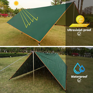 Planet Gates 3m/5m Waterproof Tarp Tent Shade Ultralight Garden Canopy Sunshade Outdoor Camping Awning Beach Sun Shelter with Nail Wind Rope