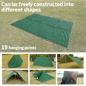 Planet Gates 3m/5m Waterproof Tarp Tent Shade Ultralight Garden Canopy Sunshade Outdoor Camping Awning Beach Sun Shelter with Nail Wind Rope