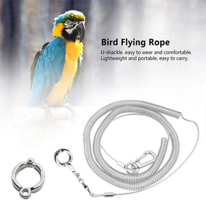 Planet Gates 3M/6M Parrot Bird Flying Training Leash Ultra-light Flexible Rope Anti-bite with Leg Ring Harness Bird Training Rope Outdoor