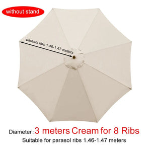 Planet Gates 3m Red for 8 Ribs / CHINA Parasol Replacement Cloth Outdoor Garden Banana Umbrella Cover Waterproof Sunshade Canopy For 6 Ribs/8 Ribs Parasol