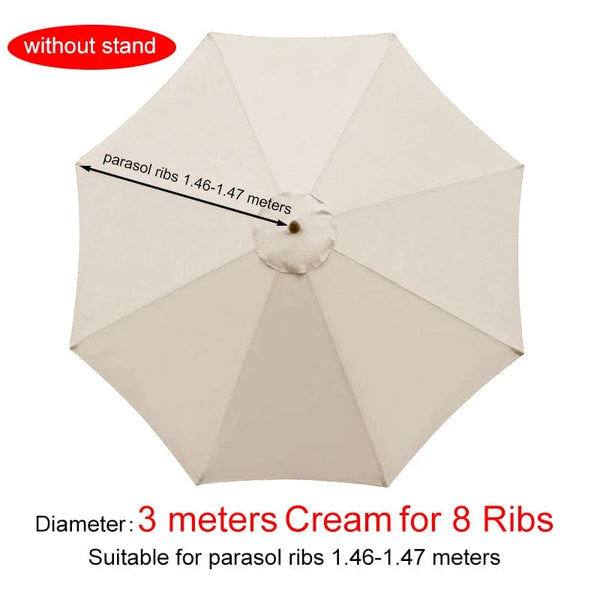 Planet Gates 3m Red for 8 Ribs / CHINA Parasol Replacement Cloth Outdoor Garden Banana Umbrella Cover Waterproof Sunshade Canopy For 6 Ribs/8 Ribs Parasol