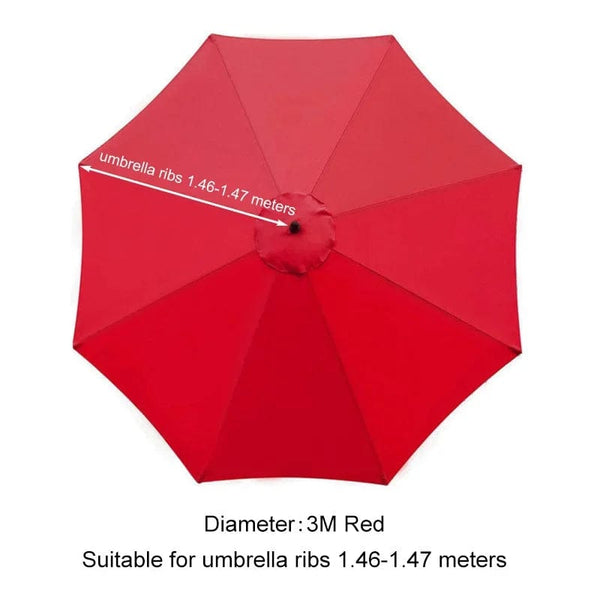 Planet Gates 3m Red for 8 Ribs / CHINA Parasol Replacement Cloth Outdoor Garden Banana Umbrella Cover Waterproof Sunshade Canopy For 6 Ribs/8 Ribs Parasol