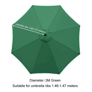 Planet Gates 3m Red for 8 Ribs / CHINA Parasol Replacement Cloth Outdoor Garden Banana Umbrella Cover Waterproof Sunshade Canopy For 6 Ribs/8 Ribs Parasol