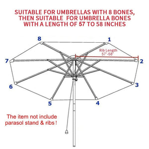 Planet Gates 3m Red for 8 Ribs / CHINA Parasol Replacement Cloth Outdoor Garden Banana Umbrella Cover Waterproof Sunshade Canopy For 6 Ribs/8 Ribs Parasol