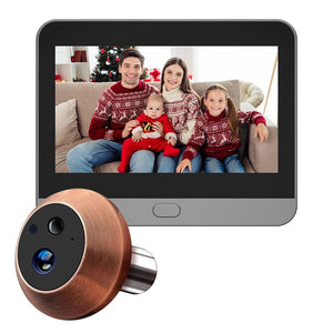 Planet Gates 3MP Tuya Smart Life APP Home Battery WiFi Video Digital Door Peephole Viewer PIR IR Door Bell Magic Eye Camera Alexa Google