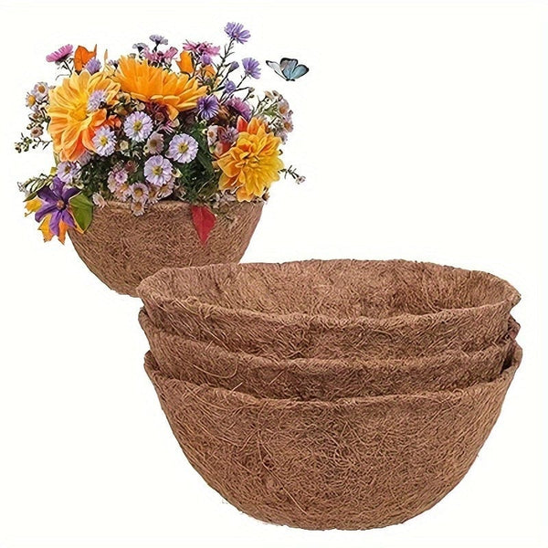 Planet Gates 3PCS 25.4cm 3pcs, Natural Coco Liners: 3pcs/6pcs Hanging Basket Replacement,25.4/30.48/35.56 Cm Coconut Lined Circular Coconut Hanging Basket Lined Plantation 100% Natural Coconut Lined Flower And Vegetable Coconut Basket
