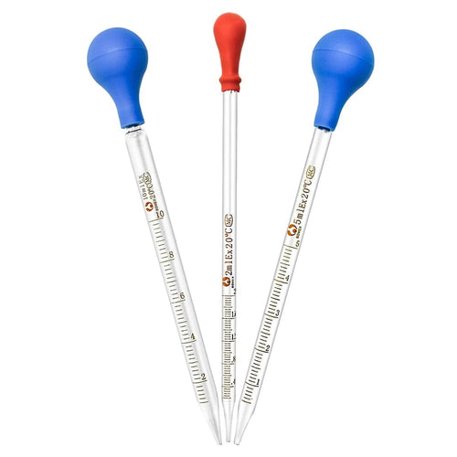 Planet Gates 3pcs 3 Pieces 10ml 5ml 2ml Glass Graduated Pipettes Transfer Dropper For Liquid Essential Oil Fluid And Liquid Pipettors