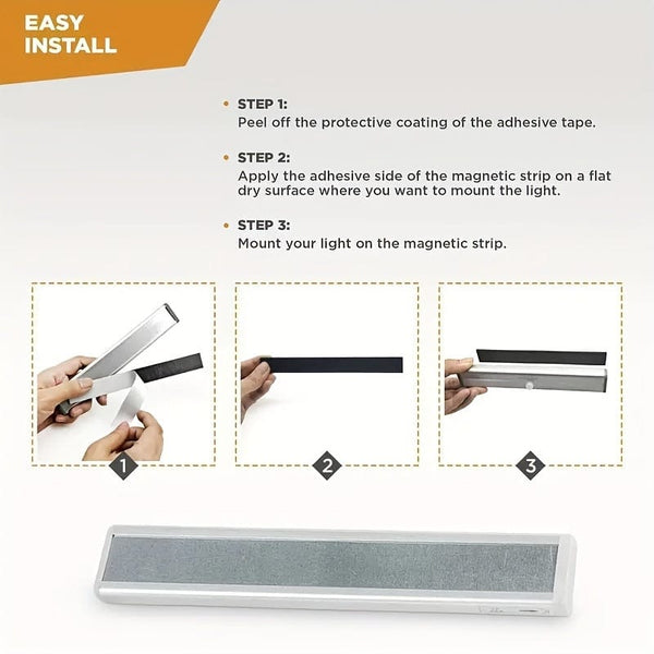 Planet Gates 3pcs 3pack Under Cabinet Light, Wireless Motion Sensor LED Light, For Pantry, Closet, Kitchen, Bathroom, Battery Operated Magnetic Cabinet Light With Auto Off, Daylight Sensor