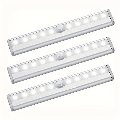 Planet Gates 3pcs 3pack Under Cabinet Light, Wireless Motion Sensor LED Light, For Pantry, Closet, Kitchen, Bathroom, Battery Operated Magnetic Cabinet Light With Auto Off, Daylight Sensor