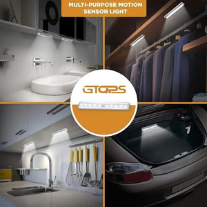 Planet Gates 3pcs 3pack Under Cabinet Light, Wireless Motion Sensor LED Light, For Pantry, Closet, Kitchen, Bathroom, Battery Operated Magnetic Cabinet Light With Auto Off, Daylight Sensor