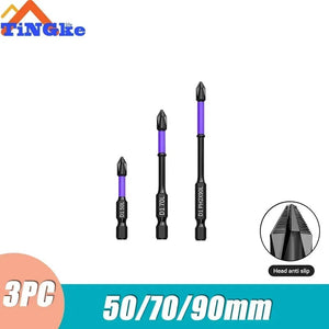 Planet Gates 3PCS 65 70 90mm Anti-shock Strong Magnetic Screwdriver Bits D1 High Hardness Batch Head Non-slip Impact Driver Bit Sets for Power Drilling Tools