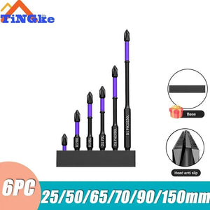 Planet Gates 3PCS 65 70 90mm Anti-shock Strong Magnetic Screwdriver Bits D1 High Hardness Batch Head Non-slip Impact Driver Bit Sets for Power Drilling Tools