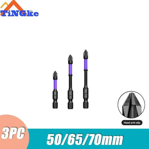 Planet Gates 3PCS 65 70 90mm Anti-shock Strong Magnetic Screwdriver Bits D1 High Hardness Batch Head Non-slip Impact Driver Bit Sets for Power Drilling Tools