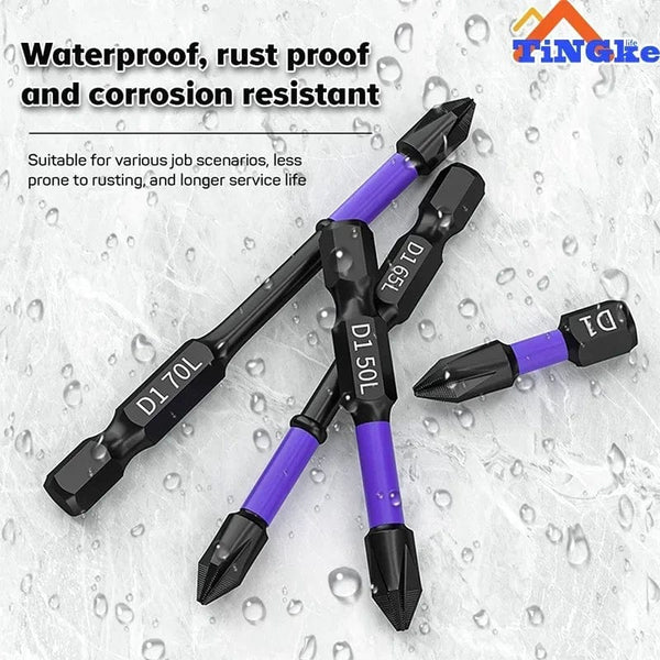 Planet Gates 3PCS 65 70 90mm Anti-shock Strong Magnetic Screwdriver Bits D1 High Hardness Batch Head Non-slip Impact Driver Bit Sets for Power Drilling Tools