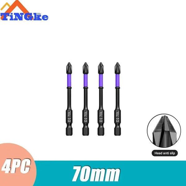 Planet Gates 3PCS 65 70 90mm Anti-shock Strong Magnetic Screwdriver Bits D1 High Hardness Batch Head Non-slip Impact Driver Bit Sets for Power Drilling Tools