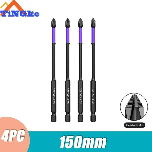 Planet Gates 3PCS 65 70 90mm Anti-shock Strong Magnetic Screwdriver Bits D1 High Hardness Batch Head Non-slip Impact Driver Bit Sets for Power Drilling Tools