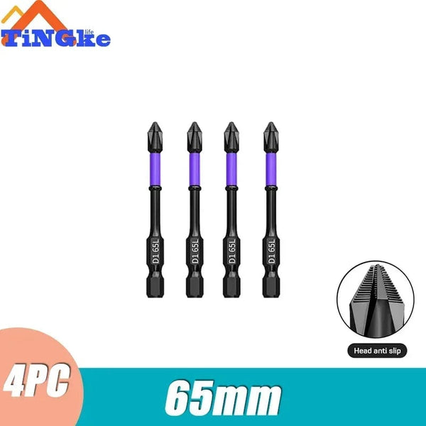 Planet Gates 3PCS 65 70 90mm Anti-shock Strong Magnetic Screwdriver Bits D1 High Hardness Batch Head Non-slip Impact Driver Bit Sets for Power Drilling Tools