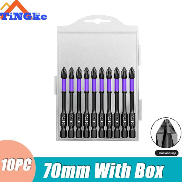 Planet Gates 3PCS 65 70 90mm Anti-shock Strong Magnetic Screwdriver Bits D1 High Hardness Batch Head Non-slip Impact Driver Bit Sets for Power Drilling Tools