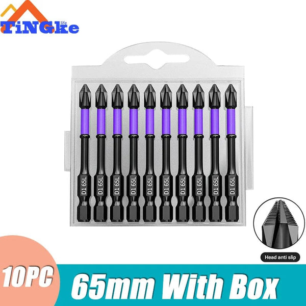 Planet Gates 3PCS 65 70 90mm Anti-shock Strong Magnetic Screwdriver Bits D1 High Hardness Batch Head Non-slip Impact Driver Bit Sets for Power Drilling Tools
