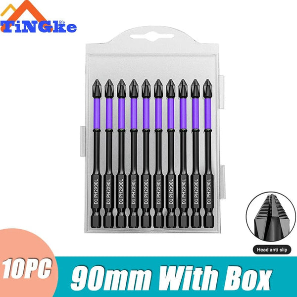 Planet Gates 3PCS 65 70 90mm Anti-shock Strong Magnetic Screwdriver Bits D1 High Hardness Batch Head Non-slip Impact Driver Bit Sets for Power Drilling Tools