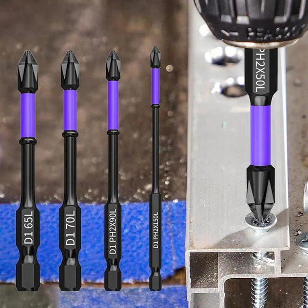 Planet Gates 3PCS 65 70 90mm Anti-shock Strong Magnetic Screwdriver Bits D1 High Hardness Batch Head Non-slip Impact Driver Bit Sets for Power Drilling Tools