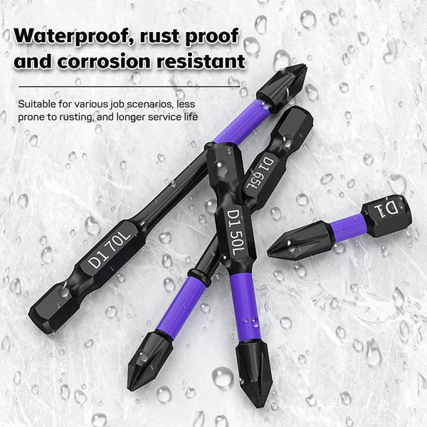 Planet Gates 3PCS 65 70 90mm Anti-shock Strong Magnetic Screwdriver Bits D1 High Hardness Batch Head Non-slip Impact Driver Bit Sets for Power Drilling Tools