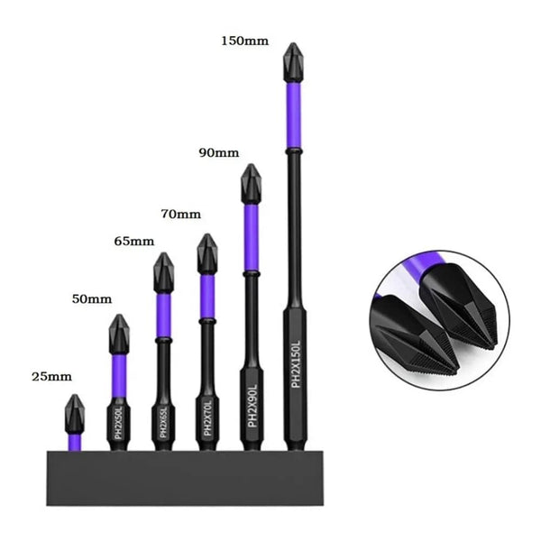 Planet Gates 3PCS 65 70 90mm Anti-shock Strong Magnetic Screwdriver Bits D1 High Hardness Batch Head Non-slip Impact Driver Bit Sets for Power Drilling Tools