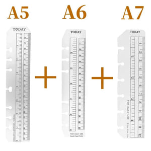 Planet Gates 3pcs A5 A6 A7 6 Hole A5 A6 A7 Bookmark Straight Ruler Children Math Drafting Drawing Ruler Clear Flexible Dividing Ruler