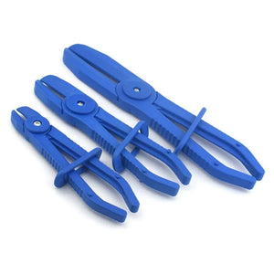 Planet Gates 3pcs blue 3pcs Nylon Hose Clamp Tool Set Brake Fuel Water Line Clamp Plier Hands Free Tool Car Repair Tools Hose Pliers