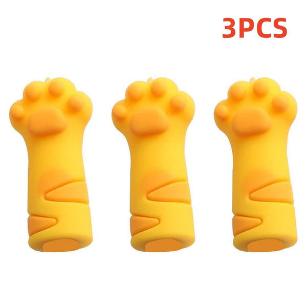 Planet Gates 3pcs Cute Cat Paw Pencil Cap Set Silicone Soft Touch Pen Cover for Multiple Shape Stationery School Student Office Supplies Gift