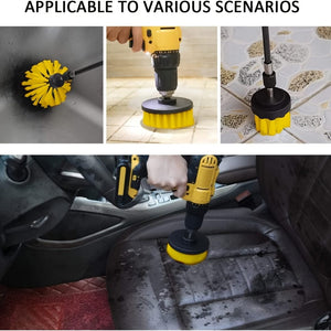 Planet Gates 3pcs Electric Drill-Brush Kit Power Scrubber Brush For Carpet Bathroom Surface Tub Furniture Shower Tile Tires Cleaning Tool