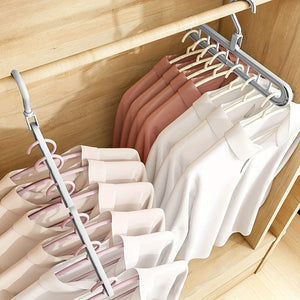Planet Gates 3pcs Hanging 9-hole Hangers, Foldable Heavy Duty Clothes Drying Rack, Household Space Saving Organizer For Bedroom, Closet, Wardrobe, Home, Dorm