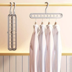 Planet Gates 3pcs Hanging 9-hole Hangers, Foldable Heavy Duty Clothes Drying Rack, Household Space Saving Organizer For Bedroom, Closet, Wardrobe, Home, Dorm