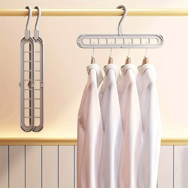 Planet Gates 3pcs Hanging 9-hole Hangers, Foldable Heavy Duty Clothes Drying Rack, Household Space Saving Organizer For Bedroom, Closet, Wardrobe, Home, Dorm
