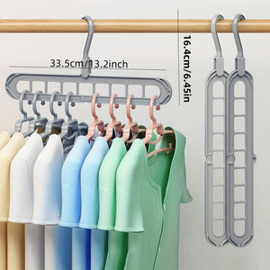 Planet Gates 3pcs Hanging 9-hole Hangers, Foldable Heavy Duty Clothes Drying Rack, Household Space Saving Organizer For Bedroom, Closet, Wardrobe, Home, Dorm