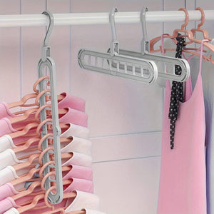 Planet Gates 3pcs Hanging 9-hole Hangers, Foldable Heavy Duty Clothes Drying Rack, Household Space Saving Organizer For Bedroom, Closet, Wardrobe, Home, Dorm