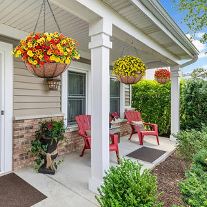 Planet Gates 3pcs, Hanging Plant Holder With S Hooks And Hook Nails, Handmade Planter Hanging, Baskets For Small Plant Pots, Coconut Brown Garden Hanging Basket Hanging Iron Metal Coconut Brown Hanging Basin Hook Basin Wall