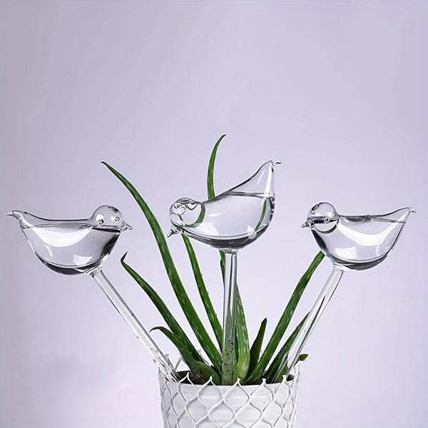 Planet Gates 3pcs Large Size 25cm*9cm (9.84in*3.94in) Imitation Glass Plastic Bird Automatic Watering Device Lazy Watering Device Travel Drip Device Lazy Watering Device Round Watering Device
